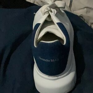 Alexander McQueen White and Blue Sneakers